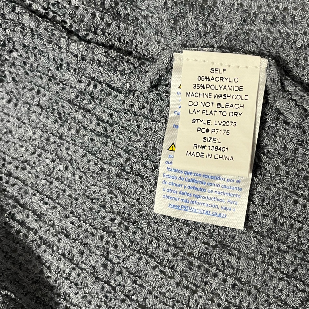 Women's Cozy Slate Blue Knit Open Cardigan - Picture 6 of 6